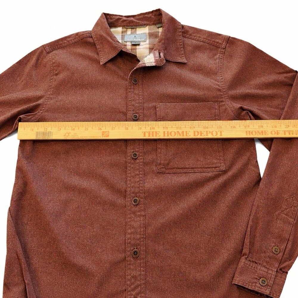 Royal Robbins Shirt Mens Small Brown Performance Flannel Plaid Trim Hiking - Picture 8 of 9